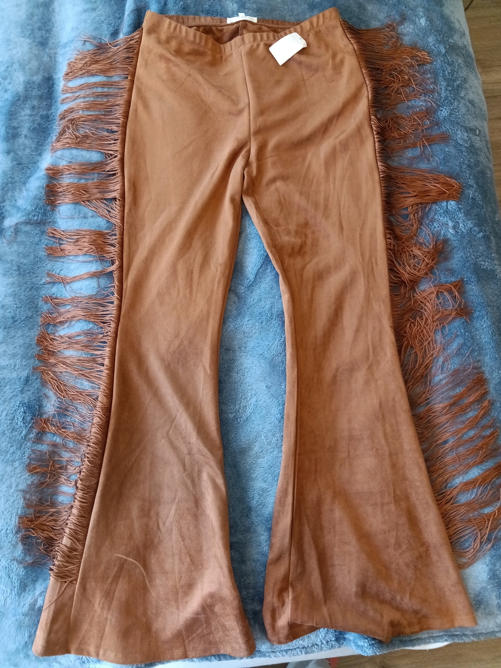 Bear Dance Brown Suede Fringe Flare Pants